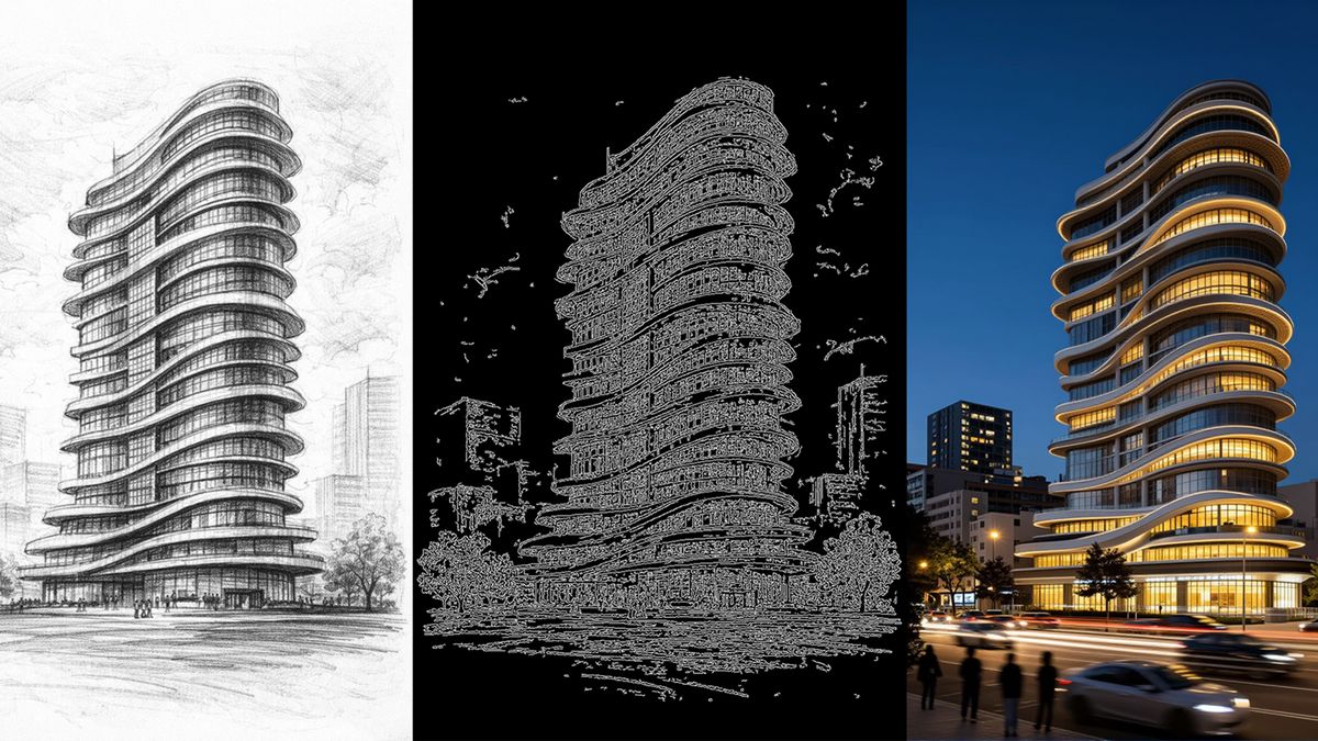 Session 3 — ControlNet sketch to render — example render